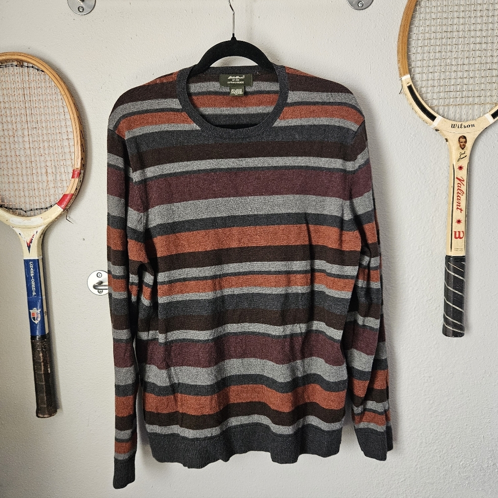 Eddie Bauer Cotton Cashmere Striped Sweater M